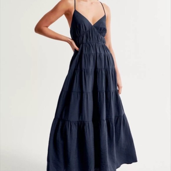 Abercrombie & Fitch Dresses & Skirts - Abercrombie & Fitch Navy Tiered Spaghetti-Strap Maxi Dress